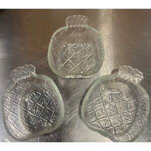 Vintage KIG Indonesia Pineapple shaped fruit bowls pressed glass